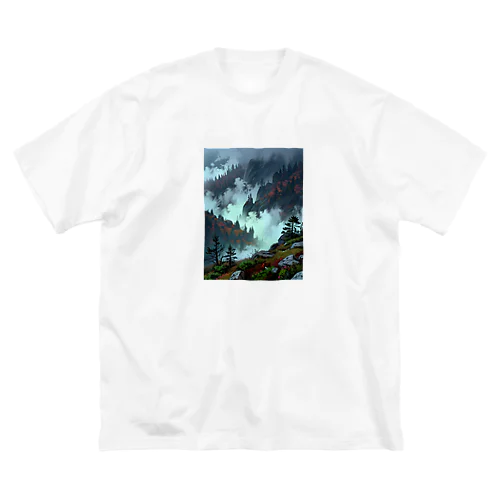 幻想的な山の風景 ビッグシルエットTシャツ