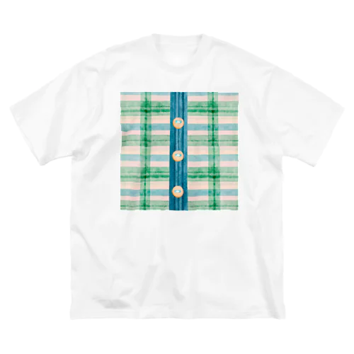 Bright green line art  ビッグシルエットTシャツ