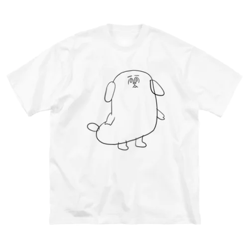 もじゃまる茫然　黒 ビッグシルエットTシャツ