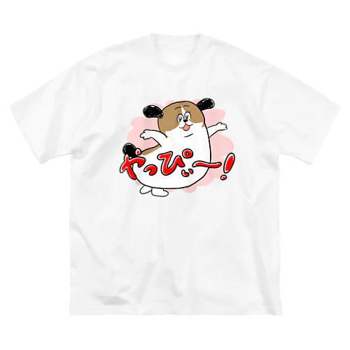 もじゃまるやっぴぃー！　ピンク ビッグシルエットTシャツ