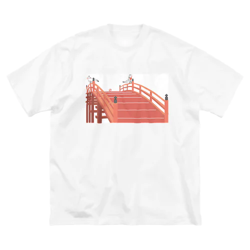 狐の手毬唄 太鼓橋と狛狐 Big T-Shirt