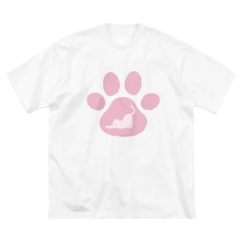 肉球と猫ちゃんのシルエット ビッグシルエットTシャツ