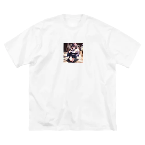 00181-Anime girl with purple hair and blue eyes Big T-Shirt