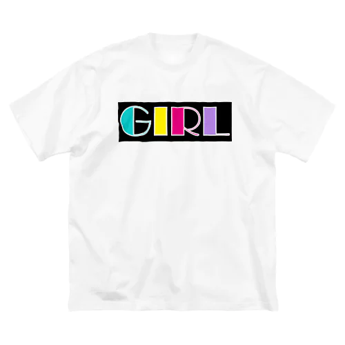 レトロカラフル　GIRL ビッグシルエットTシャツ