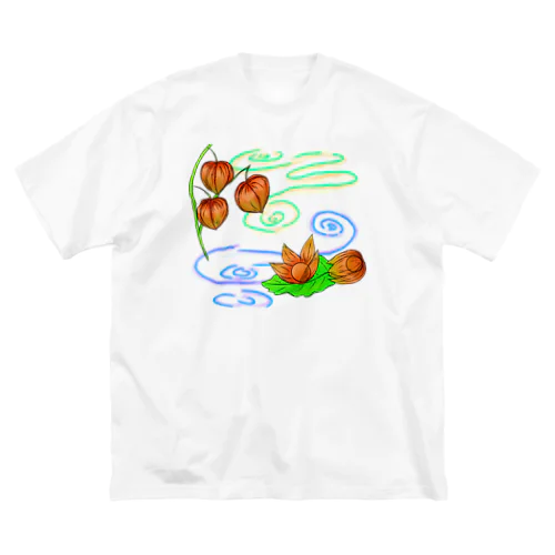 枝つきホオズキ 水紋（和柄）その2 Big T-Shirt