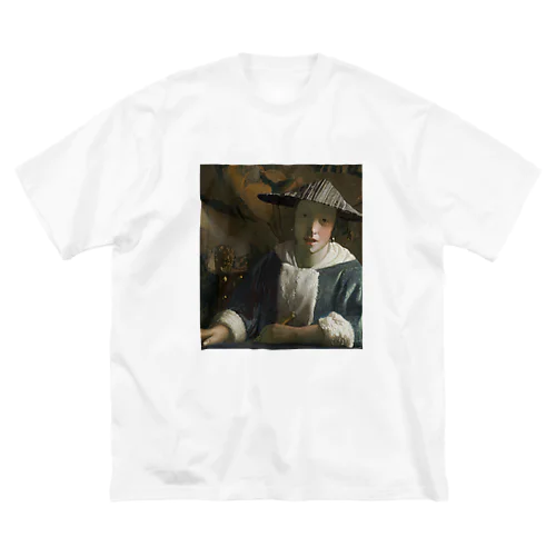 フルートを持つ女 / フェルメール (Girl with a flute 1670) ビッグシルエットTシャツ