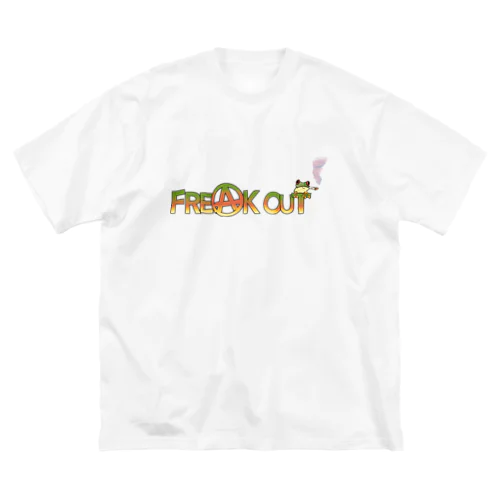 Freak Out カエル アースカラー ビッグシルエットTシャツ