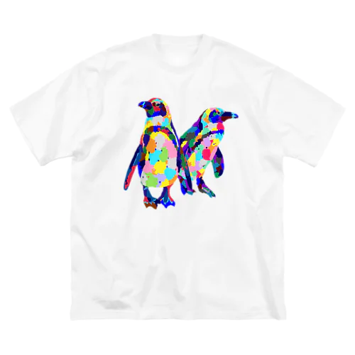 カラフルなペンギン ビッグシルエットTシャツ