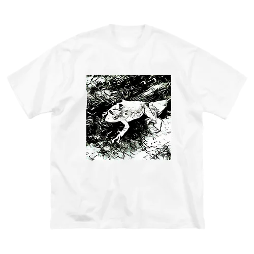 Fantastic Frog -Black And White Version- ビッグシルエットTシャツ