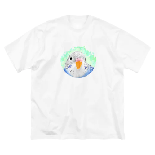 セキセイインコ　オパーリン【まめるりはことり】 ビッグシルエットTシャツ