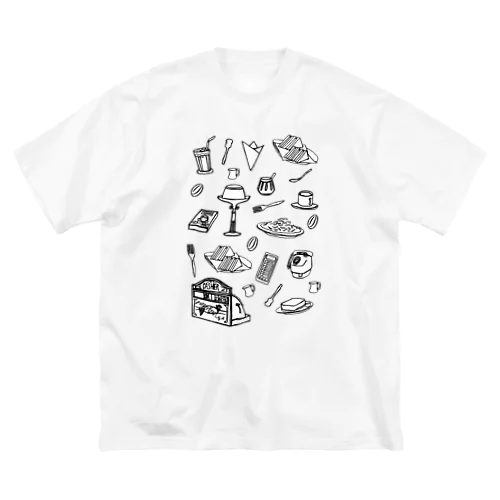 純喫茶　モノクロ ビッグシルエットTシャツ