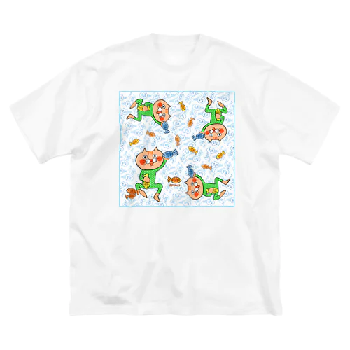 おさかなかかげたドラネコ ビッグシルエットTシャツ