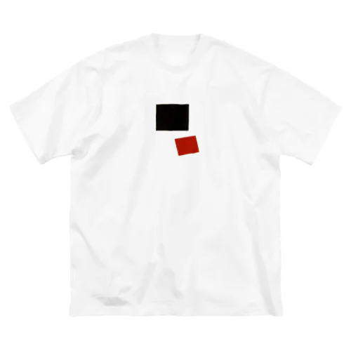 黒の正方形と赤の正方形 ビッグシルエットTシャツ