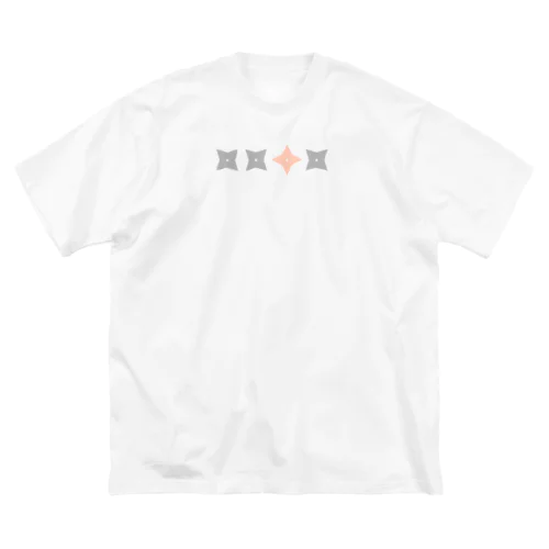 手裏剣　灰桃 ビッグシルエットTシャツ