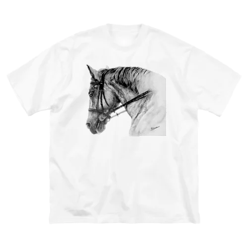 がんばる馬Tシャツ（ブラック）  Big T-Shirt