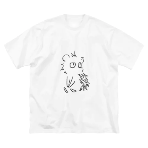 見つめる針鼠(黒) ビッグシルエットTシャツ