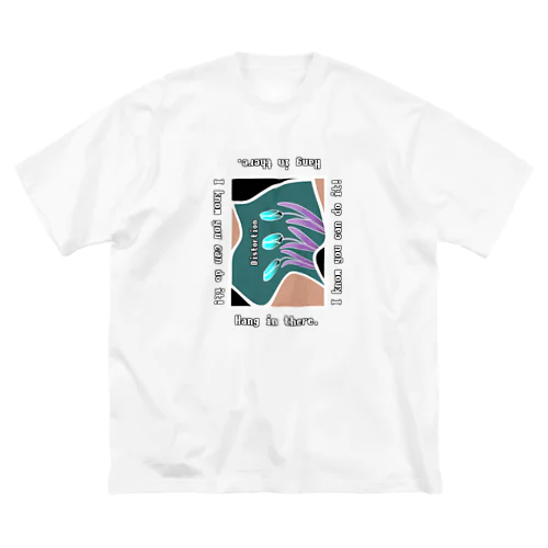 Hang in there.グリーン ビッグシルエットTシャツ