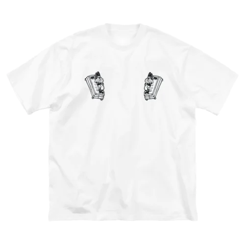 跳び箱に隠れてた犬(左右対称version) ビッグシルエットTシャツ