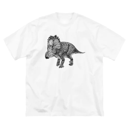 Sinoceratops(ペン画） ビッグシルエットTシャツ