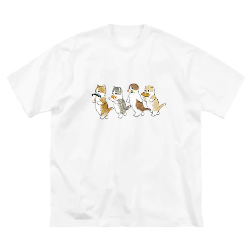 花より団子にゃん ビッグシルエットTシャツ