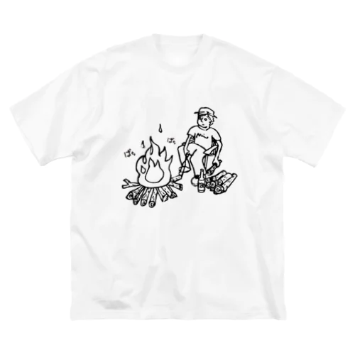 たきび01(黒文字) Big T-Shirt