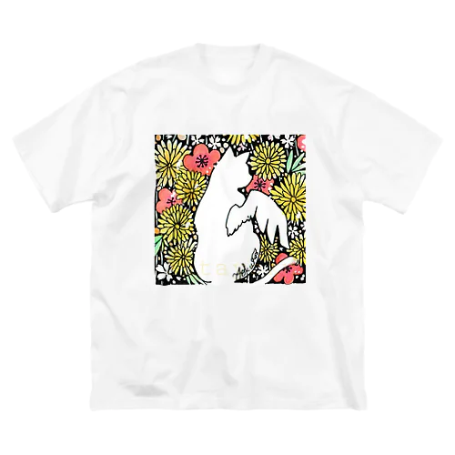 菊花猫 ビッグシルエットTシャツ