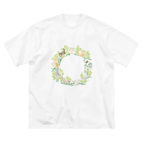 ネコリース ビッグシルエットTシャツ