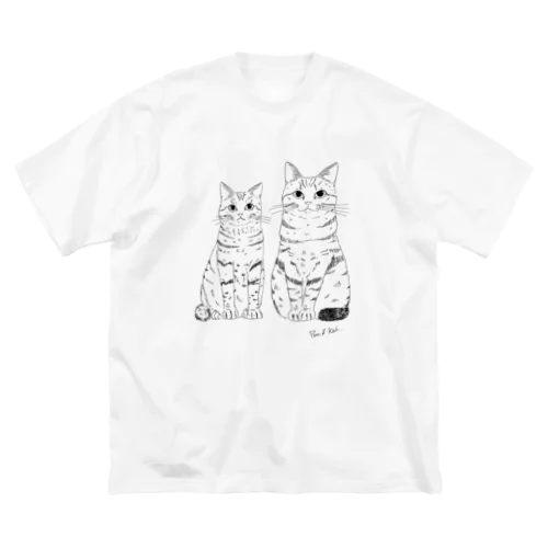 実家猫のカイとぽん ビッグシルエットTシャツ