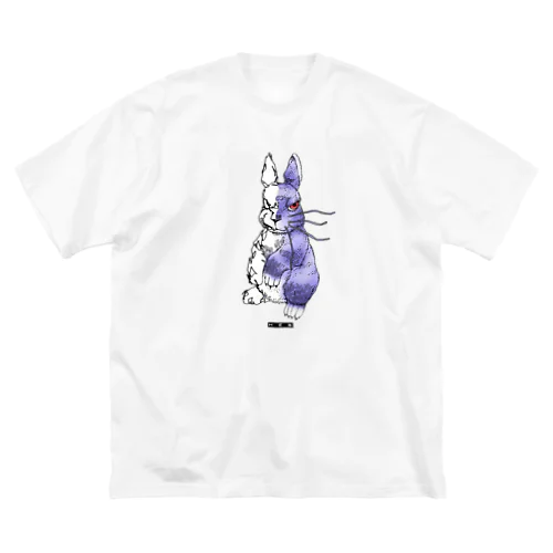 両手で描いたウサギ  Tシャツ ビッグシルエットTシャツ
