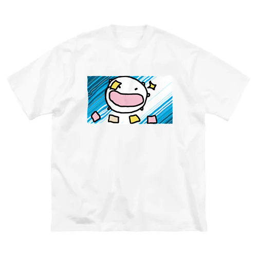 ふりかけの小袋でデュエルするねこです ビッグシルエットTシャツ