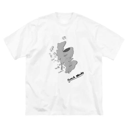 Scotch Whisky‘s  map (モノクロver) ビッグシルエットTシャツ