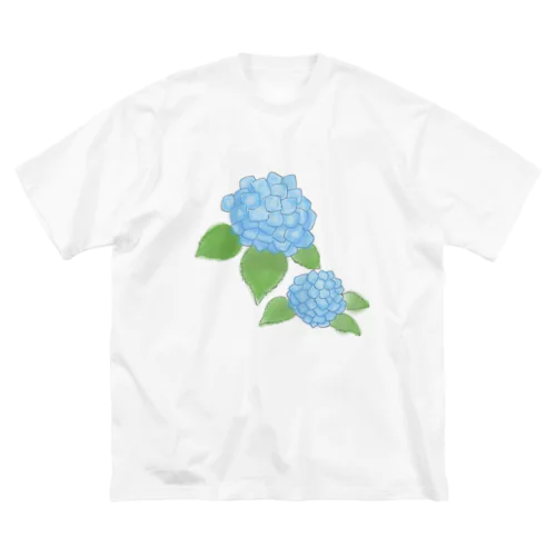 あじさい　青 ビッグシルエットTシャツ