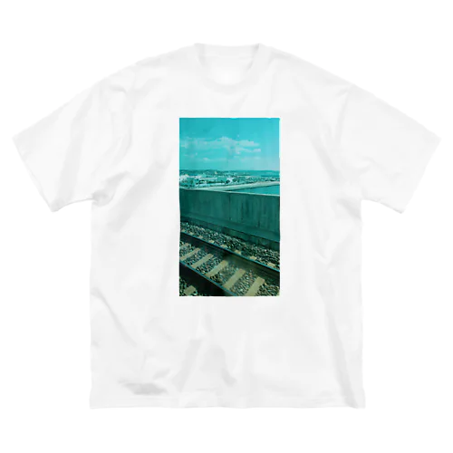 海辺の鉄道 ビッグシルエットTシャツ