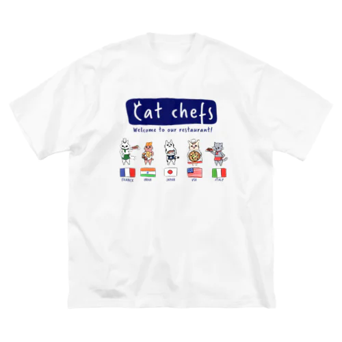 世界の猫シェフたち ビッグシルエットTシャツ