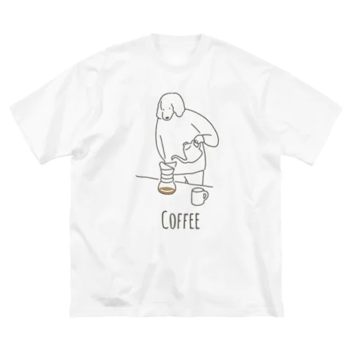 コーヒー好きのイヌ ビッグシルエットTシャツ