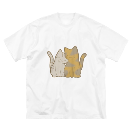 表裏印刷　仲良し猫　鯖トラ&サビ Big T-Shirt
