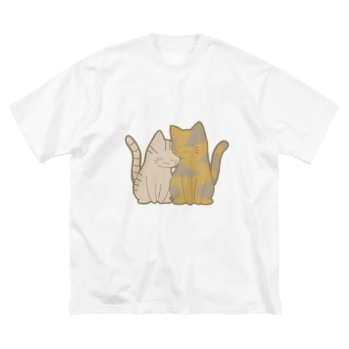 表裏印刷　仲良し猫　キジトラ&サビ Big T-Shirt