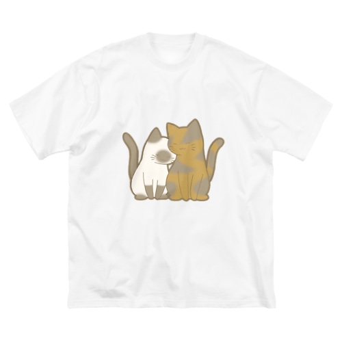 表裏印刷　仲良し猫　ポインテッド&サビ Big T-Shirt