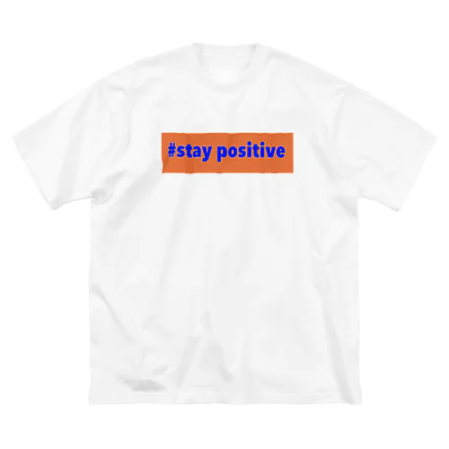 #staypositive / orange×blue ビッグシルエットTシャツ