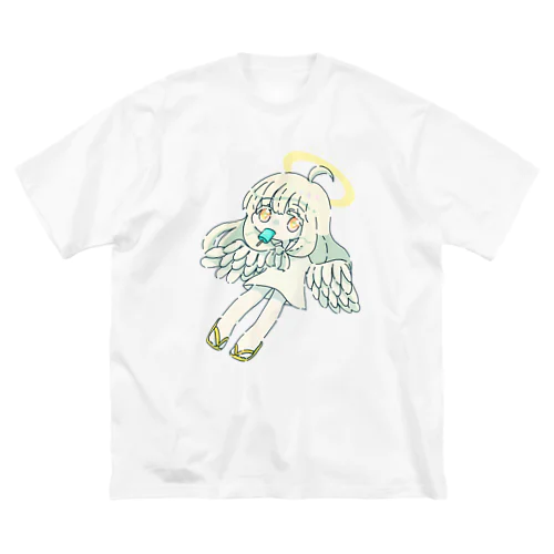 朝寝坊の天使（アイス） ビッグシルエットTシャツ