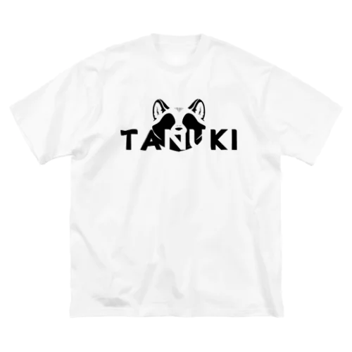 シルエットTANUKI（黒） Big T-Shirt