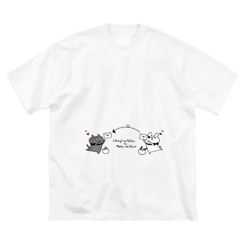 しろくろレター ビッグシルエットTシャツ