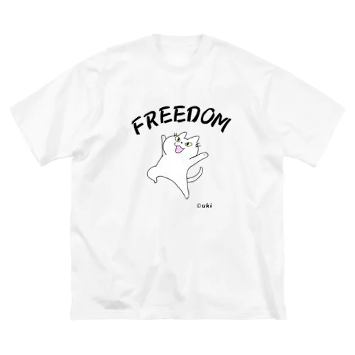 FREEDOM しろねこぽりん ビッグシルエットTシャツ