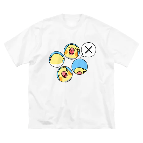 オカメインコばつ×【まめるりはことり】 ビッグシルエットTシャツ