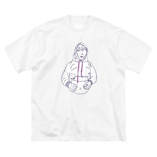 フード締めすぎ男の子 Big T-Shirt
