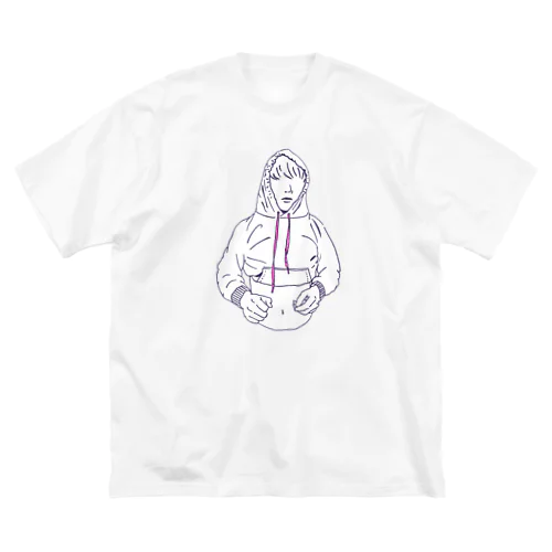 フード締めすぎ男の子 Big T-Shirt