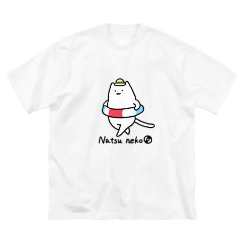 夏のうきわネコさん ビッグシルエットTシャツ