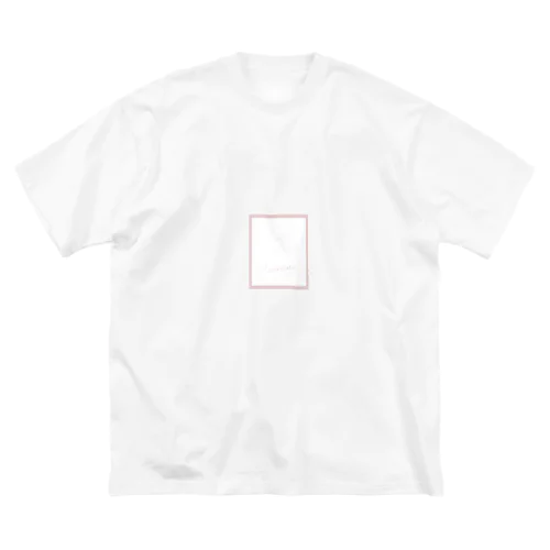 ピンクの線画🌷チューリップ ビッグシルエットTシャツ