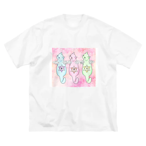 願いを背負ったネコ（背景有ver.） Big T-Shirt