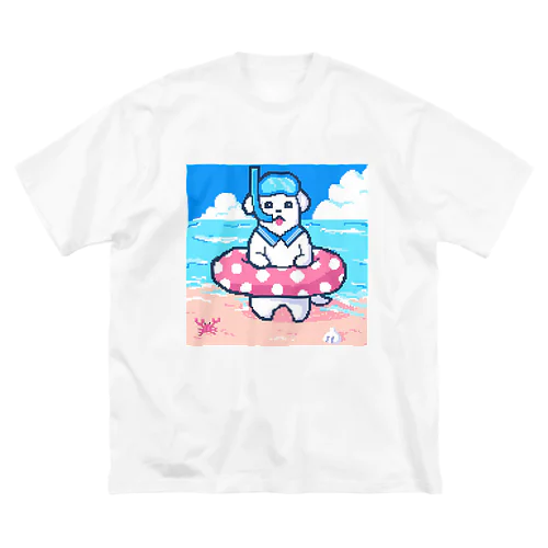 🐶夏が楽しみすぎる犬🌞🌊（ドット） Big T-Shirt